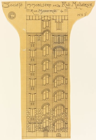 Erhebung eines Wohngebäudes von Hector Guimard